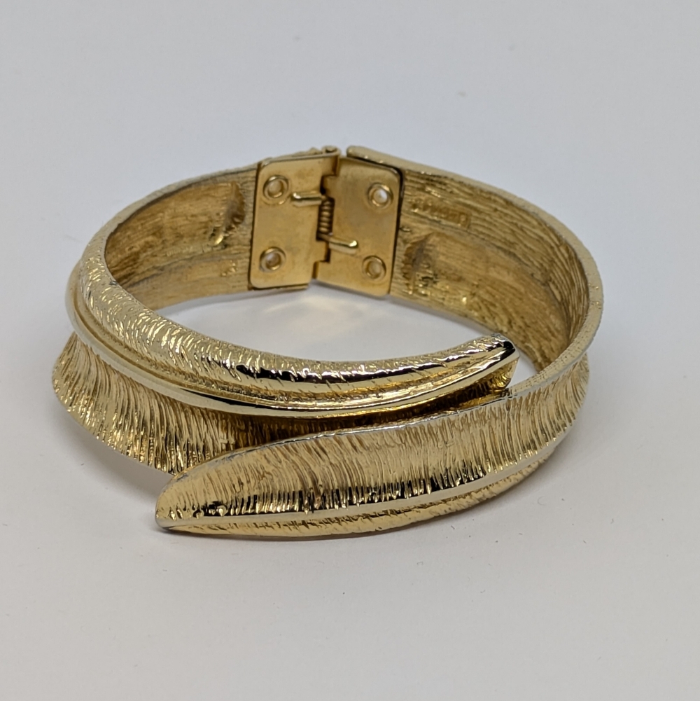 Prestige Hinged Cuff Bracelet Signed Gold-Tone Women's Bangle Bracelet Bohemian